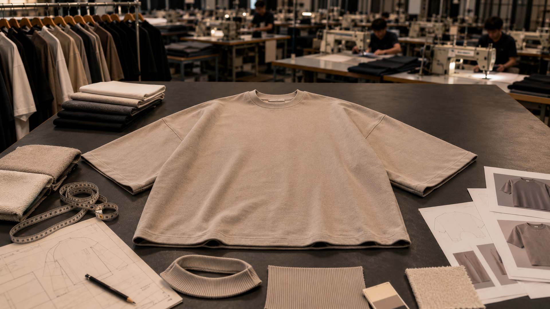 Garment quality control checklist with measurements, stitching, labels, print and packaging inspection